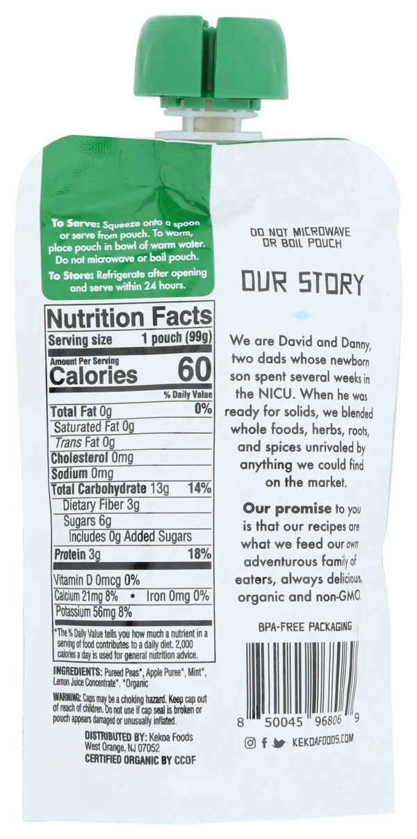 KEKOA FOOD BABY PEAS AND MINT - Case of 6 - Image 2
