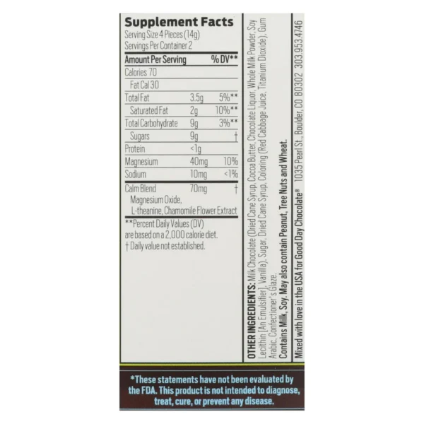 Good Day Chocolate Chocolate Pieces - with Calm - Case of 12 - .99 oz - Image 2