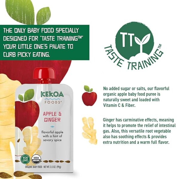 KEKOA FOOD BABY APPLE & GINGER - Case of 6 - Image 2